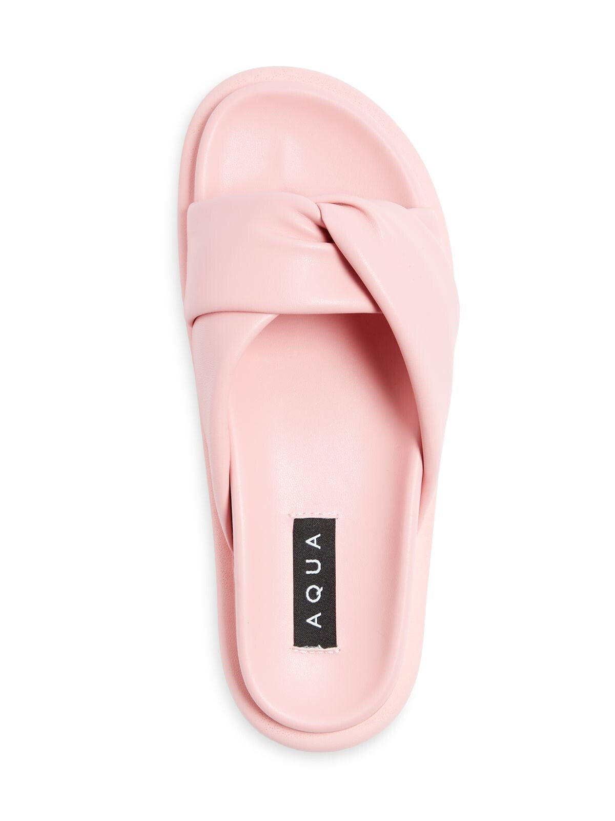 AQUA Womens Pink Knotted Comfort Ryle Round Toe Platform Slip On Slide Sandals Shoes M