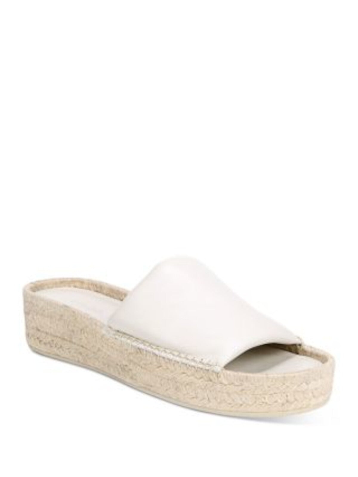 VINCE. Womens White Padded Jesse Round Toe Platform Slip On Leather Espadrille Shoes 9.5 M