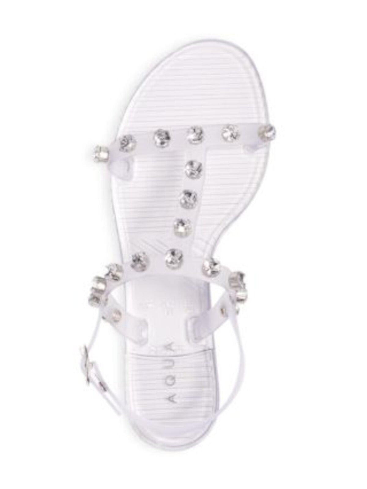 AQUA Womens Clear Translucent Slingback Studded T-Strap Open Toe Buckle Jelly 7