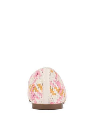 GENTLE SOULS KENNETH COLE Womens Pink Herringbone Cushioned Woven Eugene Round Toe Block Heel Slip On Loafers Shoes 10 M
