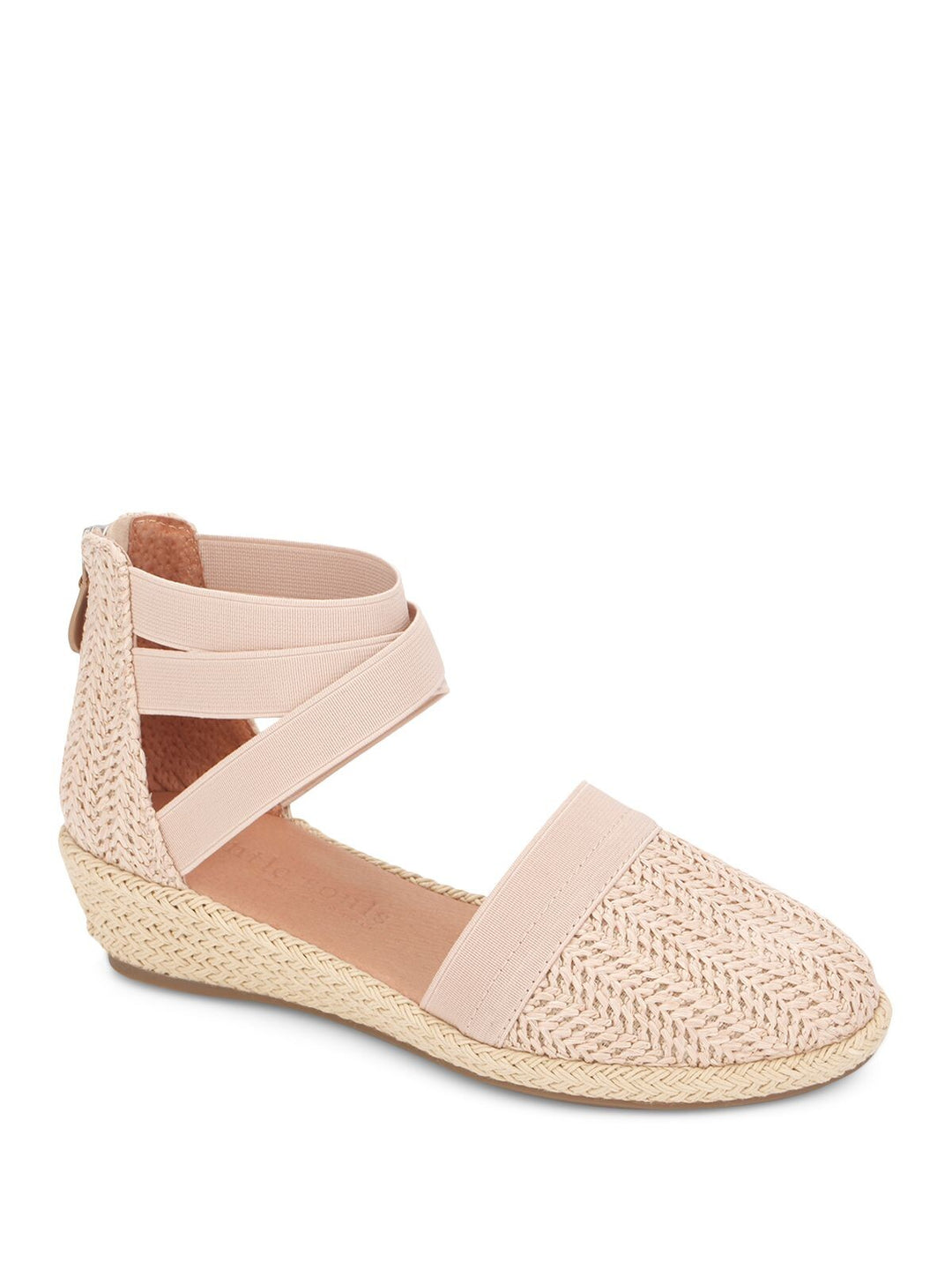 GENTLE SOULS KENNETH COLE Womens Beige Woven Comfort Stretch Ankle Str Bobbi Bricka