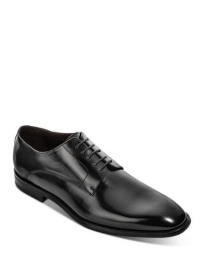 TO BOOT NEW YORK Mens Black Derby Padded Amedeo Square Toe Block Heel Lace-Up Leather Dress Oxford Shoes 12 M