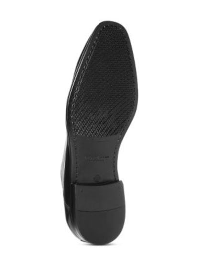 TO BOOT NEW YORK Mens Black Derby Padded Amedeo Square Toe Block Heel Lace-Up Leather Dress Oxford Shoes M