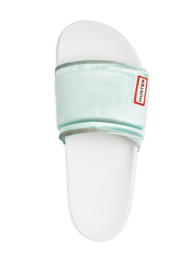 HUNTER Womens Green Adjustable Strap Comfort Round Toe Platform Slip On Slide Sandals 7