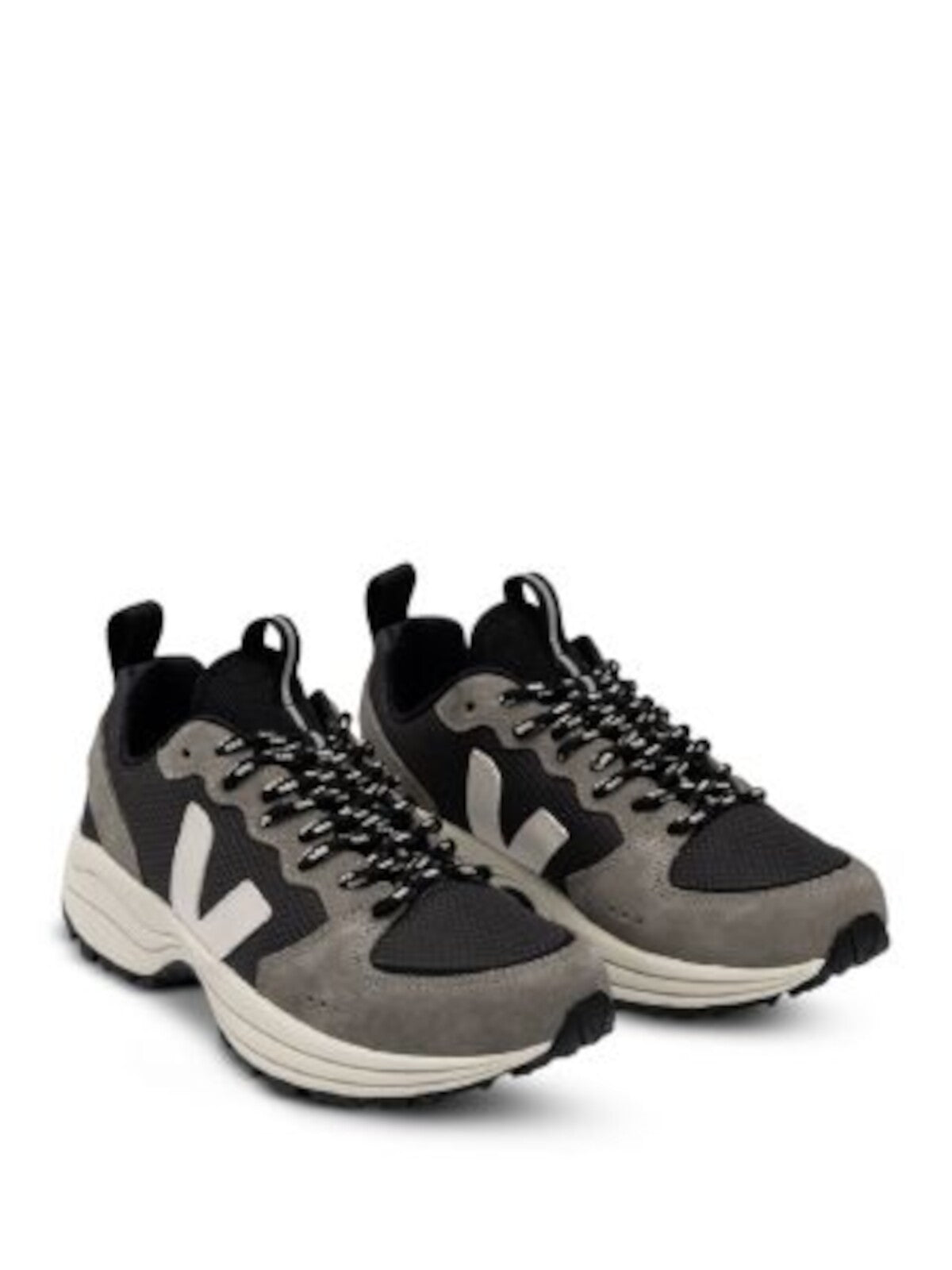 VEJA Mens Gray Mixed Media Logo Accent Heel Pull-Tab Padded Perforated Venturi Round Toe Wedge Lace-Up Sneakers Shoes 46