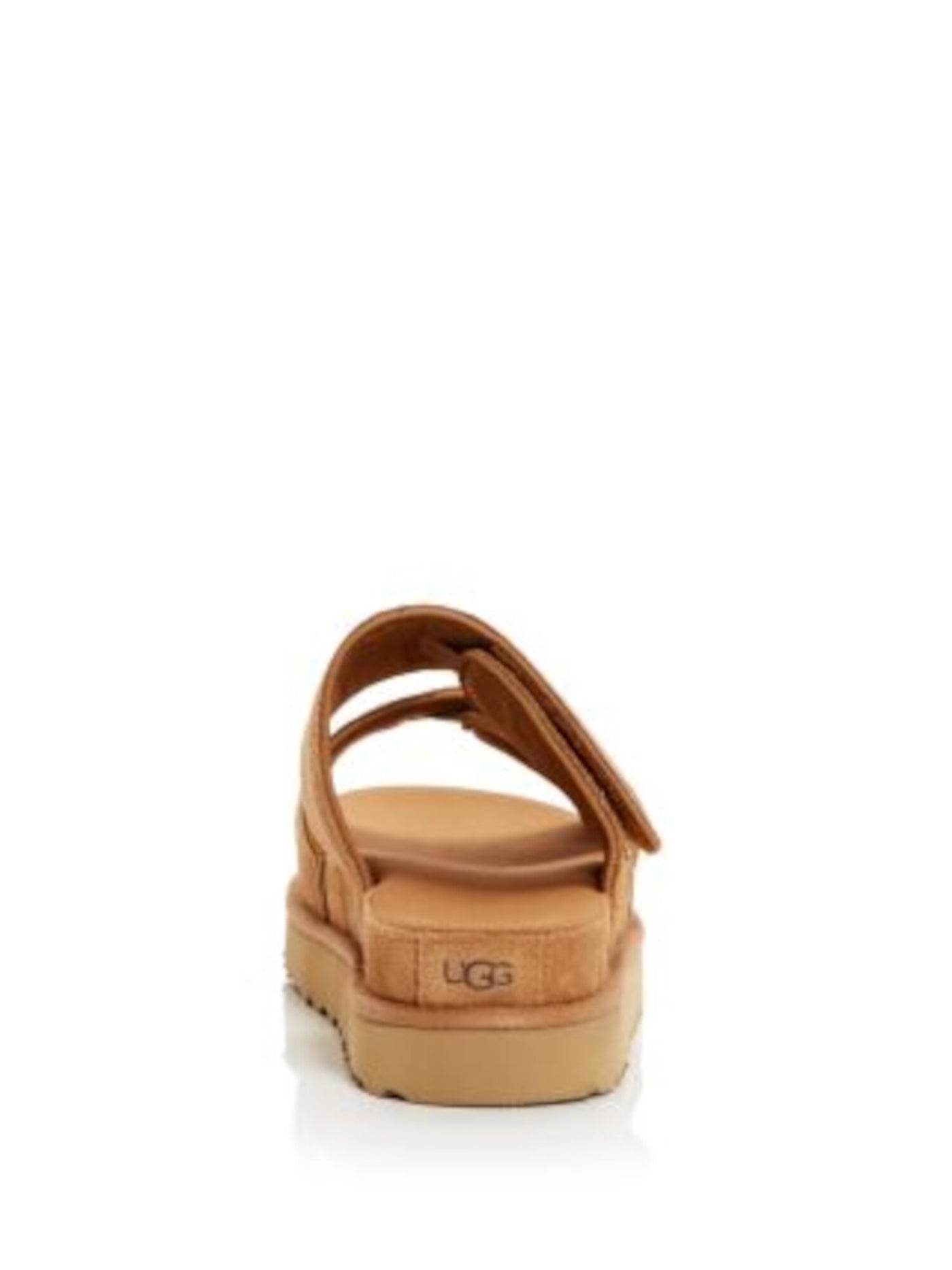 UGG Womens Brown Adjustable Padded Greer Round Toe Platform Leather Slide Sandals Shoes 6.5