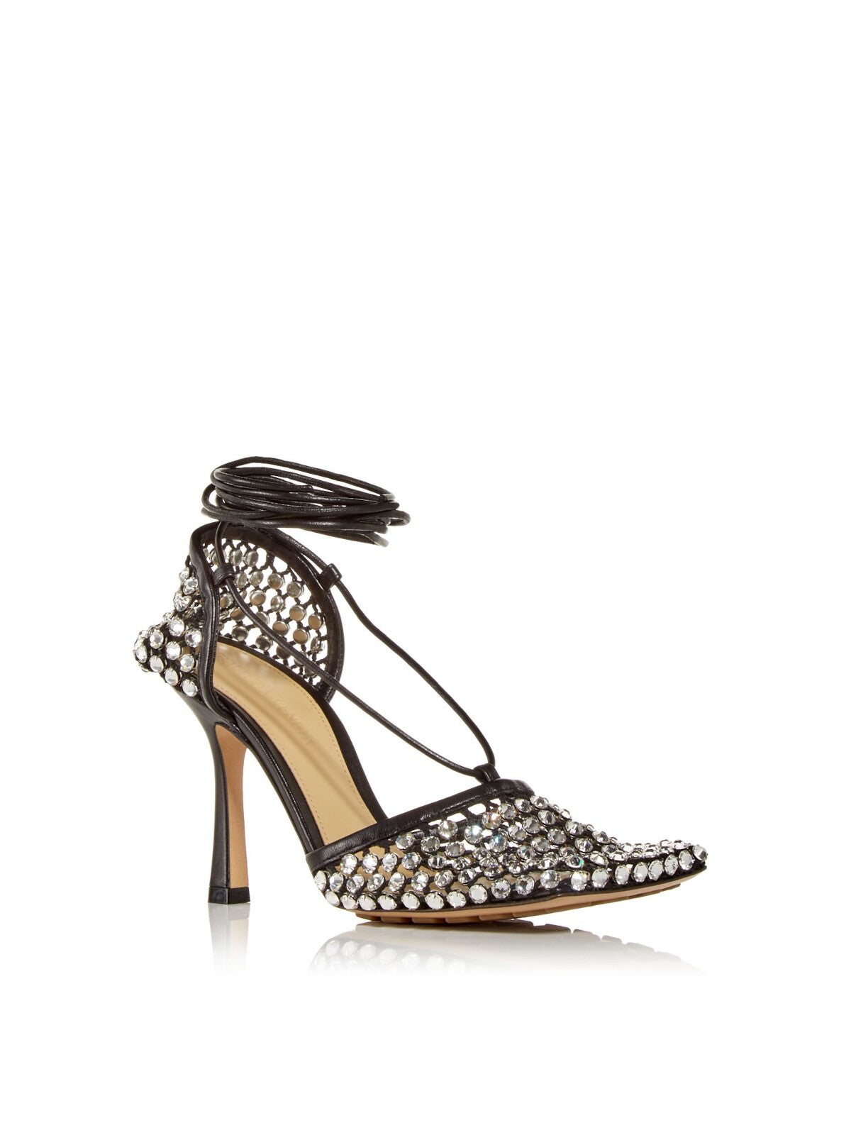 BOTTEGA VENETA Womens Black Embellished Square Toe Stiletto Slip On Dress Pumps Shoes 37.5