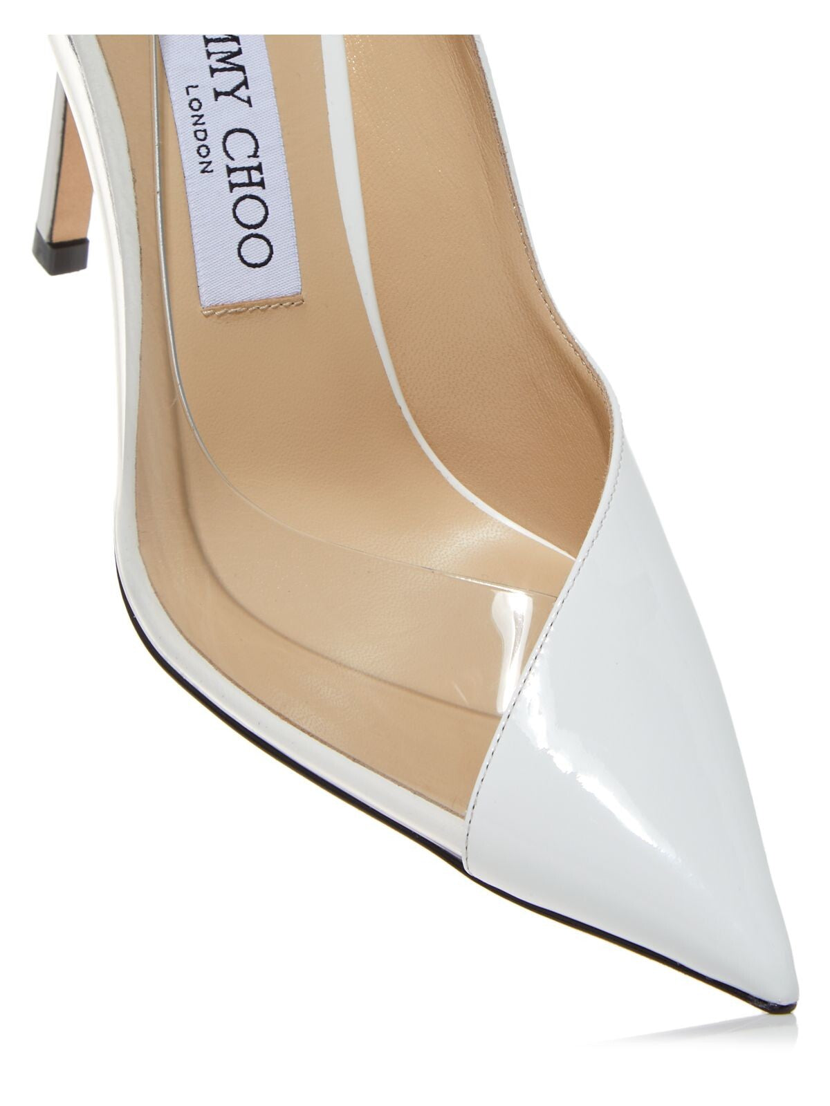 JIMMY CHOO Womens White Asymmetrical Cass Pointed Toe Stiletto Slip On Leather Dress Pumps Shoes