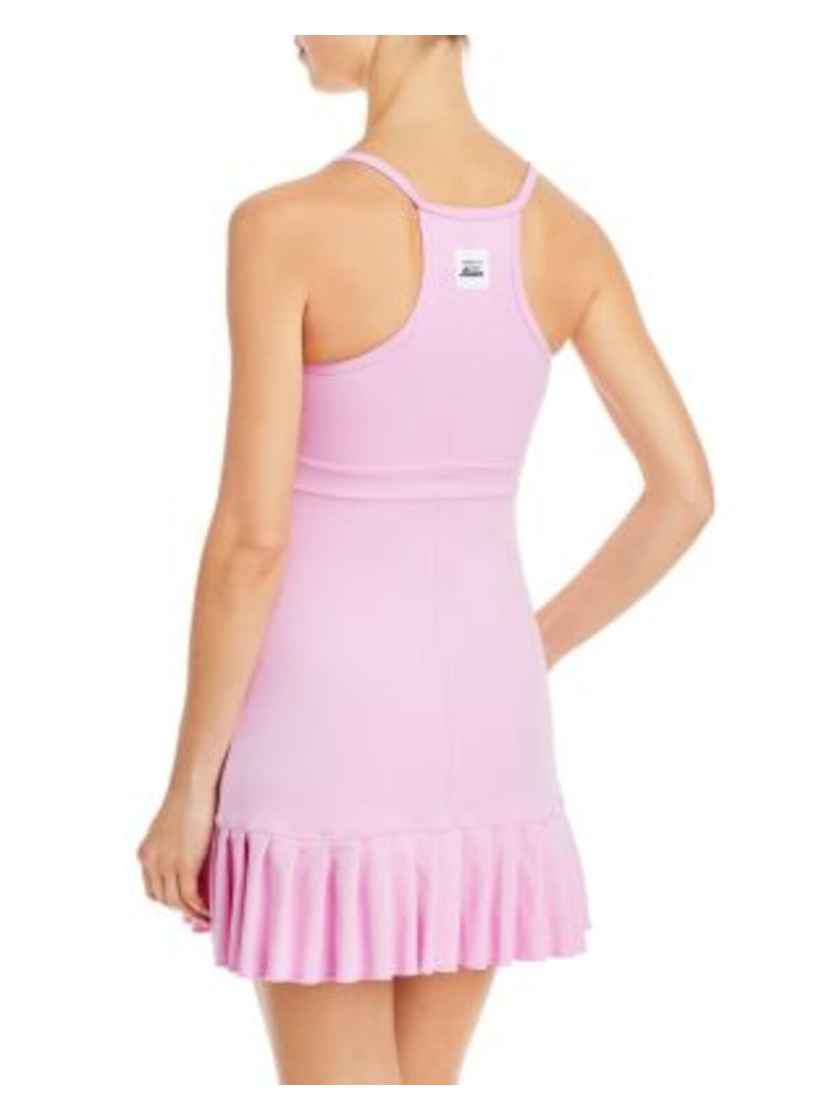 FRANKIES BIKINIS Womens Pink Racerback Pleated Hem Sleeveless Scoop Neck Above The Knee Active Wear Sheath Dress M