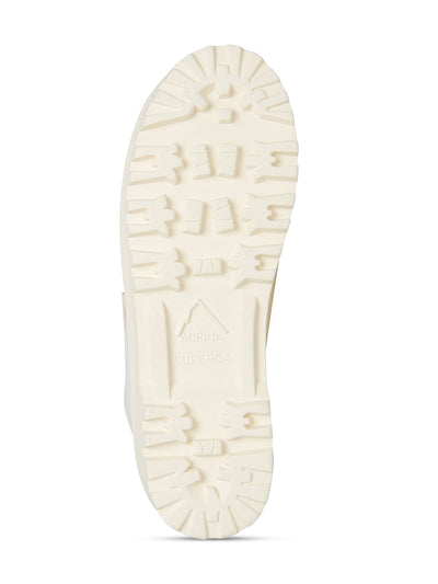 SUPERGA Womens White Logo Comfort 2636 Alpina Emrata Round Toe Platform Lace-Up Athletic Sneakers Shoes