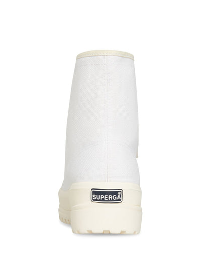 SUPERGA Womens White Logo Comfort 2636 Alpina Emrata Round Toe Platform Lace-Up Athletic Sneakers Shoes 7.5