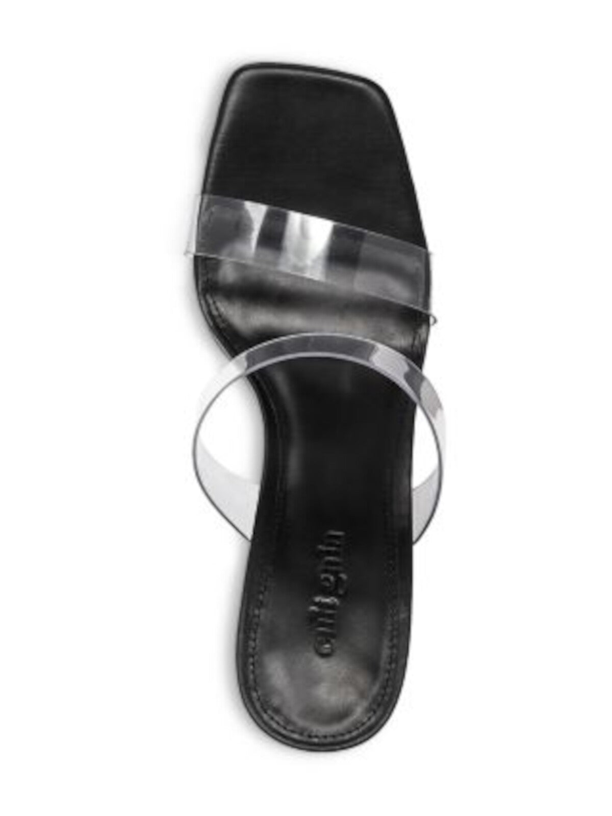 CULT GAIA Womens Black Transparent Bamboo-Inspired Heel Padded Valerie Square Toe Slip On Heeled Sandal 39.5