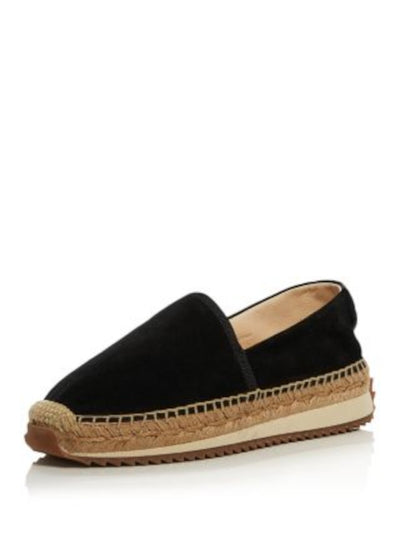 RAG & BONE Womens Black Mixed Media Almond Toe Wedge Slip On Leather Espadrille Shoes 38