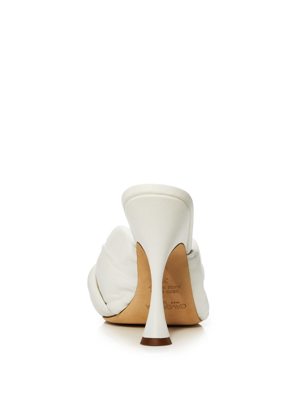GIAMBATTISTA VALLI Womens White Knot Comfort Maxi Round Toe Stiletto Slip On Leather Dress Heeled Sandal 7