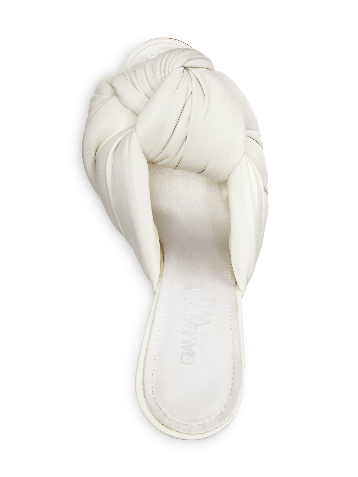 GIAMBATTISTA VALLI Womens White Knot Comfort Maxi Round Toe Stiletto Slip On Leather Dress Heeled