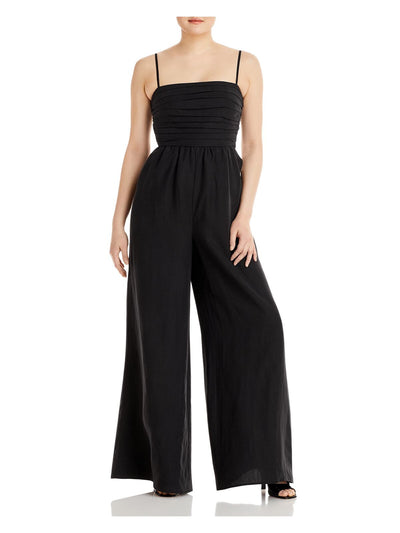 KOBI HALPERIN Womens Zippered Spaghetti Strap Square Neck Wide Leg Jumpsuit