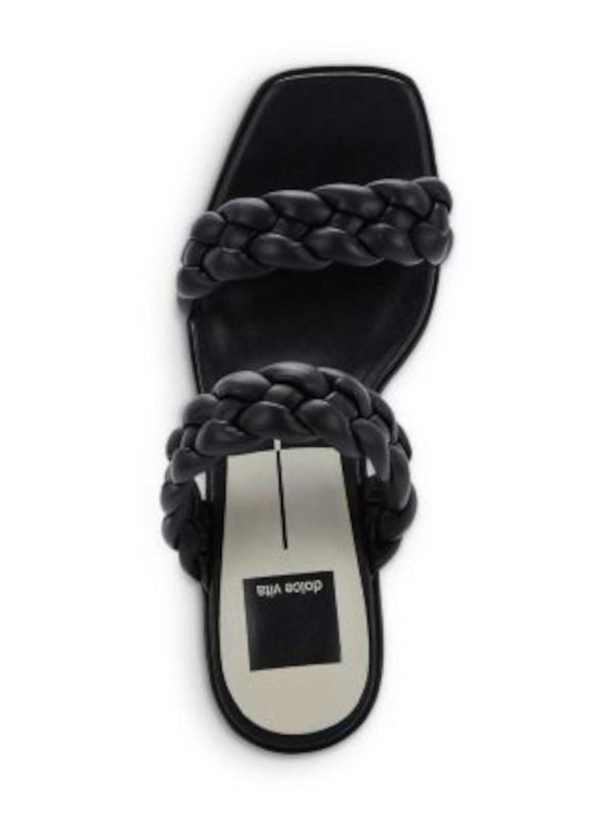 DOLCE VITA Womens Black 1-1/2" Platform Braided Padded Wiley Square Toe Block Heel Slip On Heeled Sandal 7.5 M