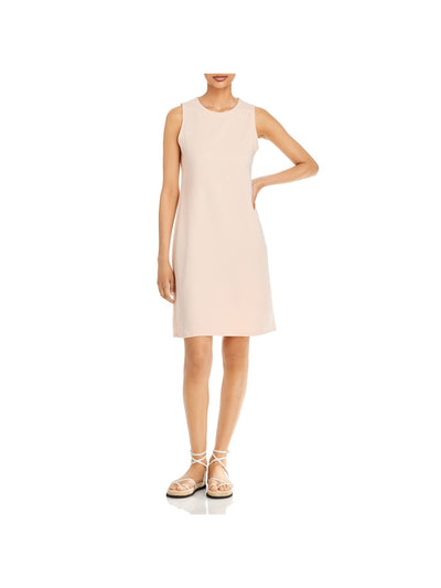 EILEEN FISHER Womens Pink Unlined Pullover Sleeveless Crew Neck Above The Knee Sheath Dress S