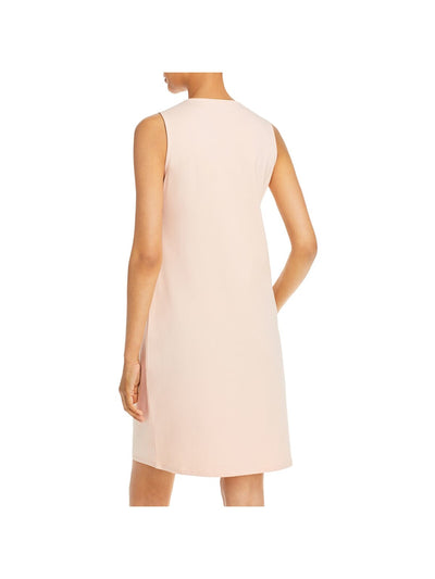 EILEEN FISHER Womens Pink Unlined Pullover Sleeveless Crew Neck Above The Knee Sheath Dress S