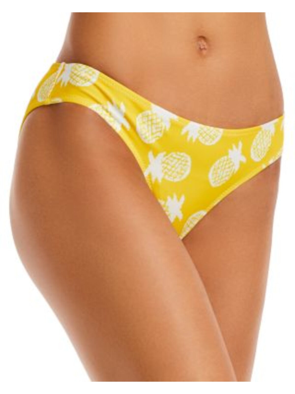 AQUA Women's Yellow Elastic Waist Moderate Coverage X Studio 189 Bikini Swimwear Bottom S