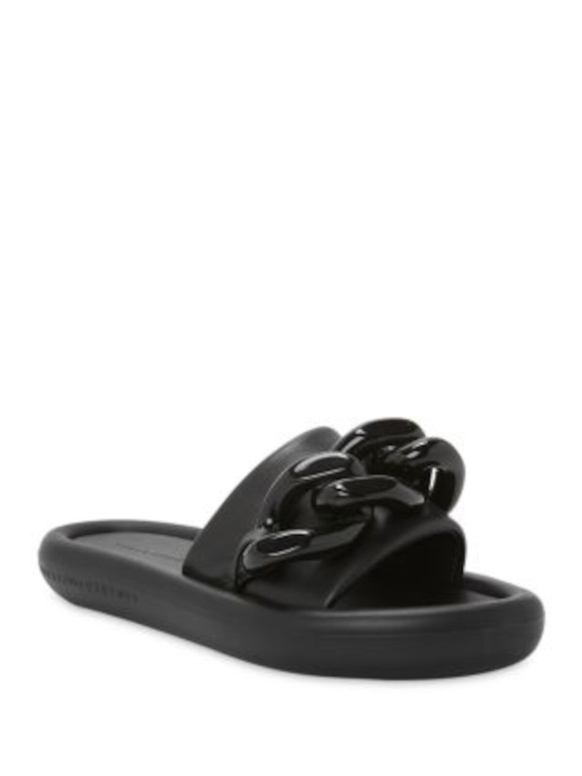 STELLAMCCARTNEY Womens Black Chain Detail Padded Air Slide Open Toe Platform Slide Sandals Shoes 37