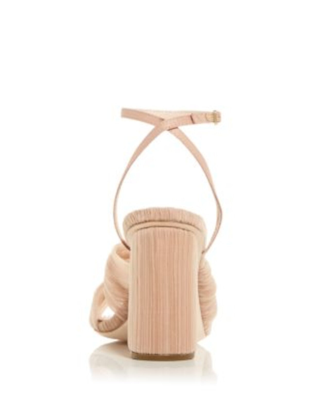 LOEFFLER RANDALL Womens Beige Knot Detail Padded Ankle Strap Reed Open Toe Sculpted Heel Buckle Heeled Sandal 6.5 B