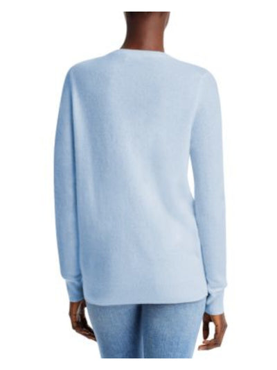 C Womens Blue Cashmere Long Sleeve V Neck Top XS