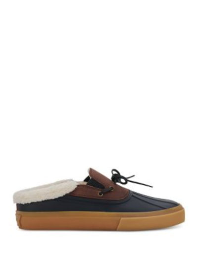 GREATS Mens Black Mixed Media Duck Style Goring Leather Water Resistant Bow Accent Padded Wooster Round Toe Slip On Mules 8.5