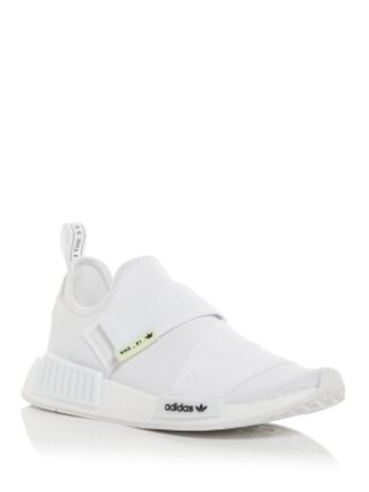 ADIDAS Womens White Mixed Media Elastic Crisscross Straps Back Pull-Tab Padded Nmd R1 Round Toe Wedge Sneakers Shoes 8.5