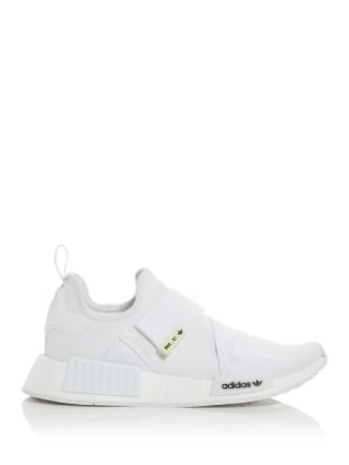 ADIDAS Womens White Mixed Media Elastic Crisscross Straps Back Pull-Tab Padded Nmd R1 Round Toe Wedge Sneakers Shoes 8.5