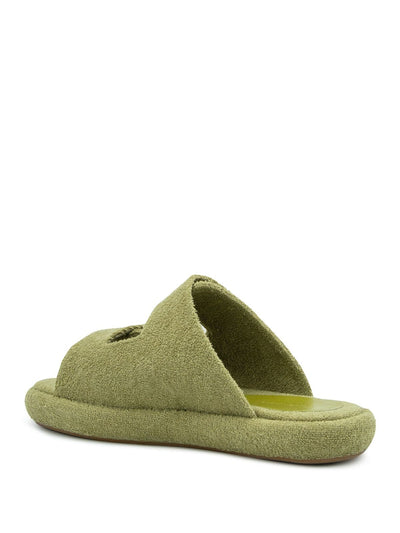 ILIO SMERALDO Womens Green Adjustable Strap Cushioned Frankie Round Toe Platform Slip On Slide Sandals Shoes 40