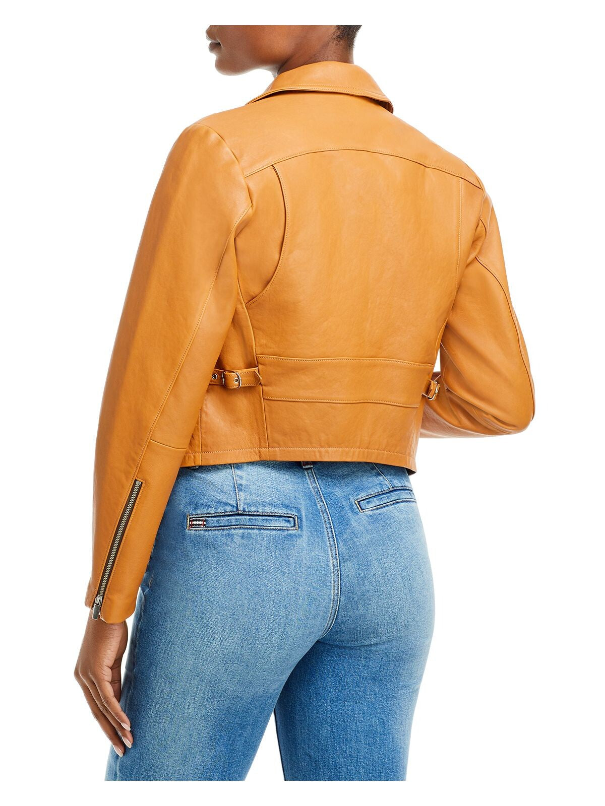 REBECCA TAYLOR Womens Zippered Lined Buckle Detail Paneled Jacket