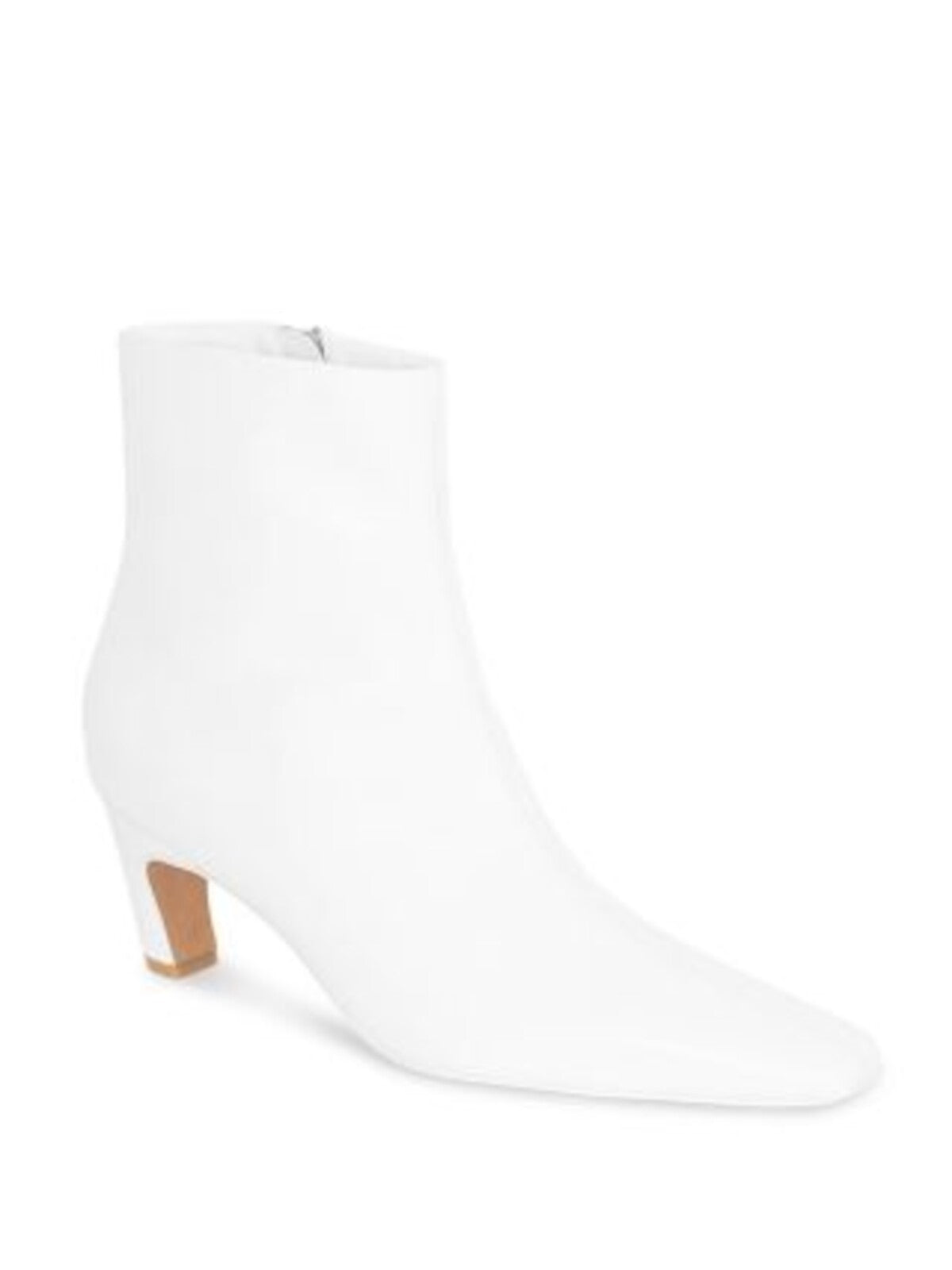 JOHNATHAN SIMKHAI Womens Bone White Padded Jovi Square Toe Block Heel Zip-Up Leather Booties 36