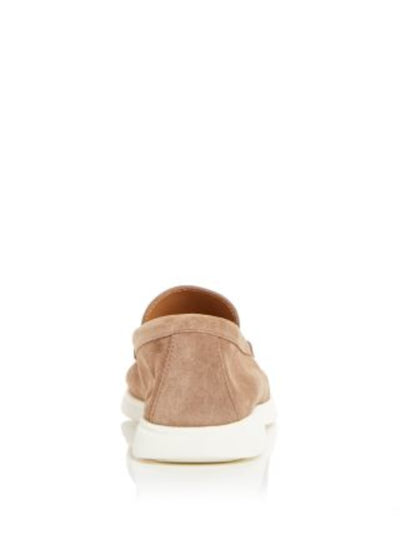 BOSS Mens Beige Collapsible Heel Padded Hugo Sienne Round Toe Wedge Slip On Leather Loafers Shoes 44