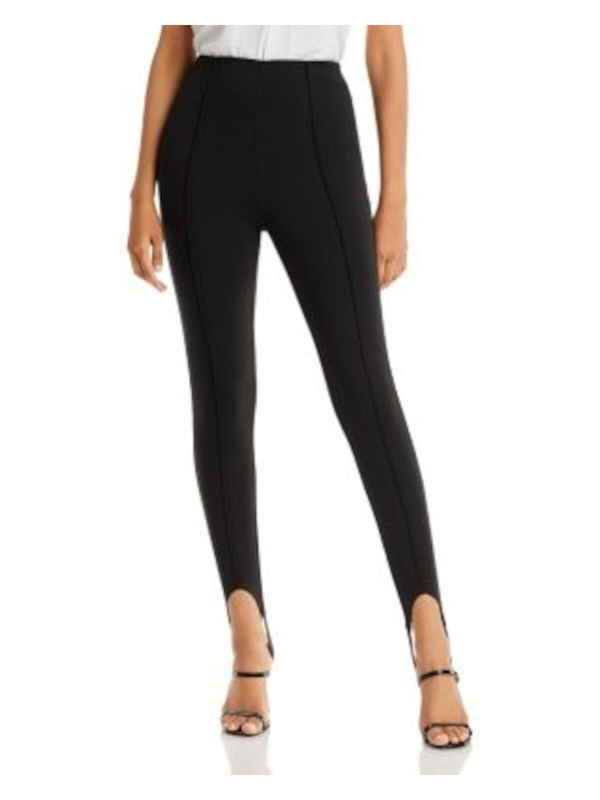 WAYF Womens Black Zippered Pleated Foot Stirrups Skinny Leggings XL
