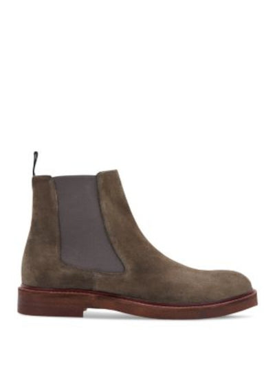 GREATS Mens Gray Goring Heel Pull-Tab Lug Sole Padded Emmet Round Toe Block Heel Chelsea Boot 7