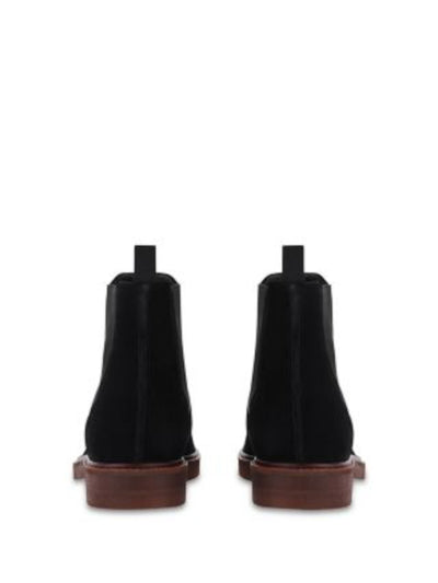 GREATS Mens Black Goring Heel Pull-Tab Lug Sole Padded Brooklyn Emmet Round Toe Block Heel Chelsea Boot 10.5