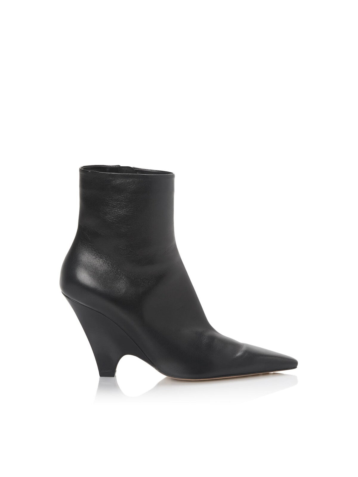 BOTTEGA VENETA Womens Black Comfort Pointed Toe Kitten Heel Zip-Up Leather Dress Boots 35.5