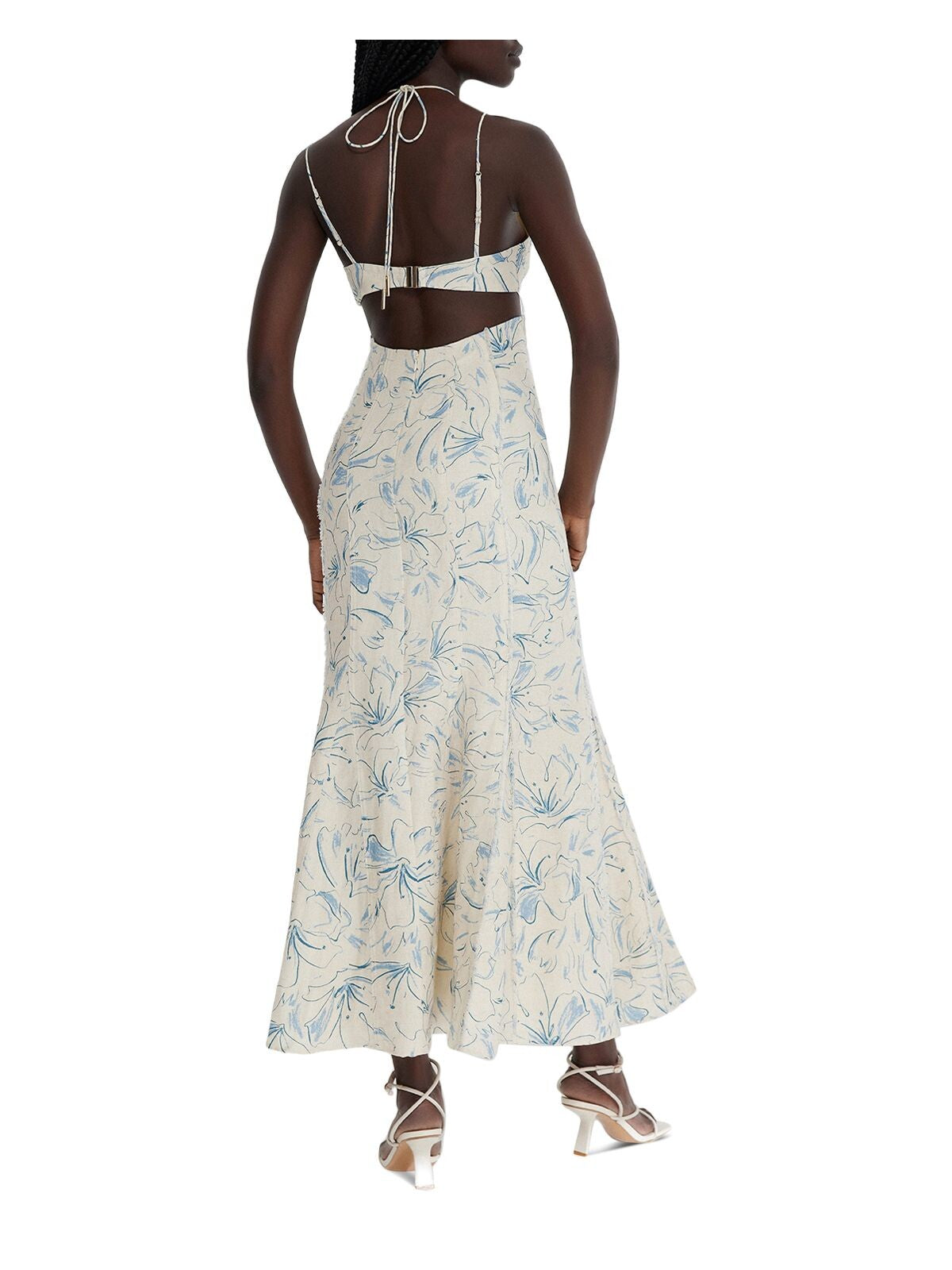 SIGNIFICANT OTHER Womens Cut Out Spaghetti Strap Halter Maxi Mermaid Dress