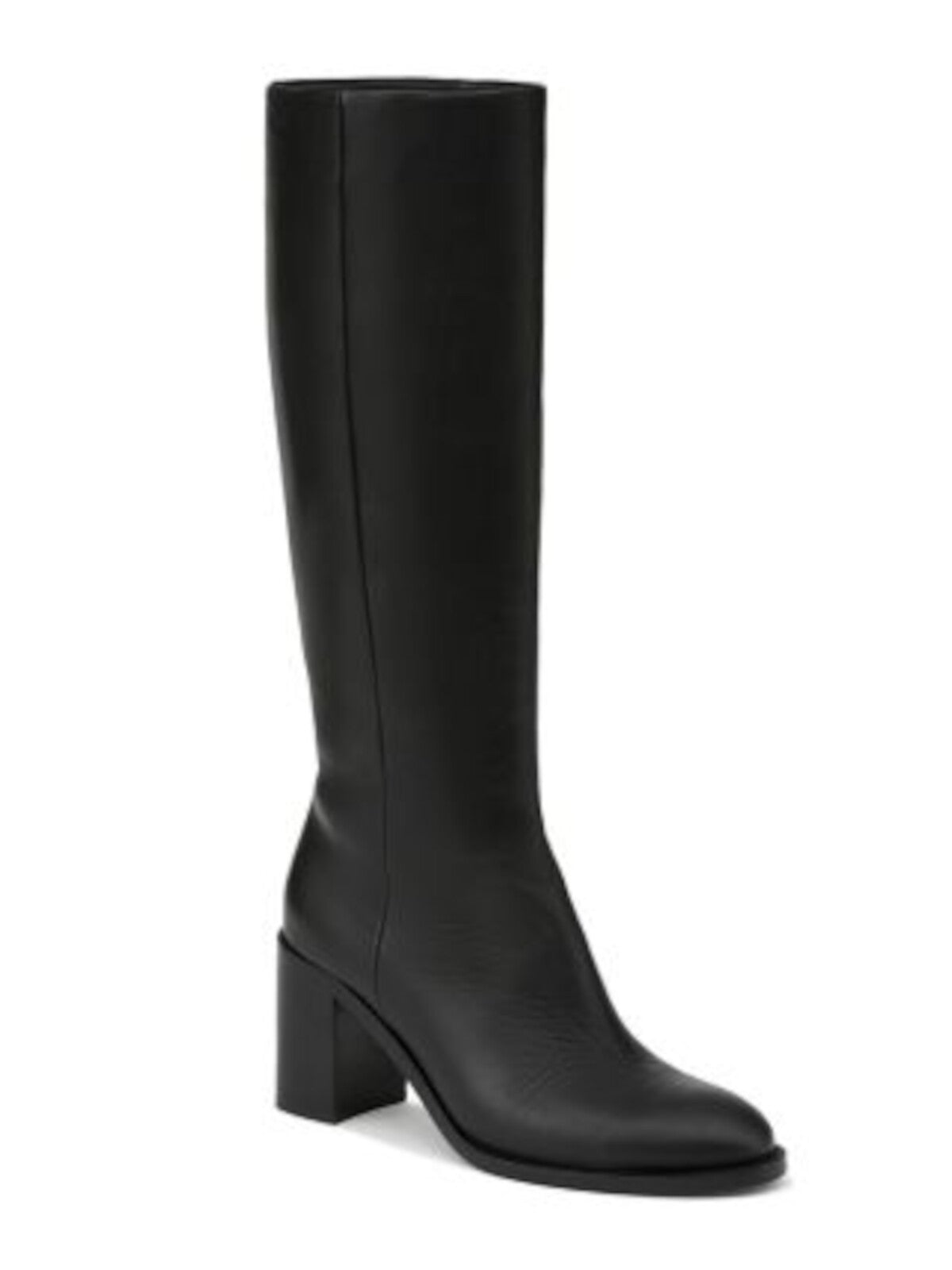 LAFAYETTE 148 NEW YORK Womens Black Padded Round Toe Block Heel Zip-Up Leather Boots Shoes 37.5