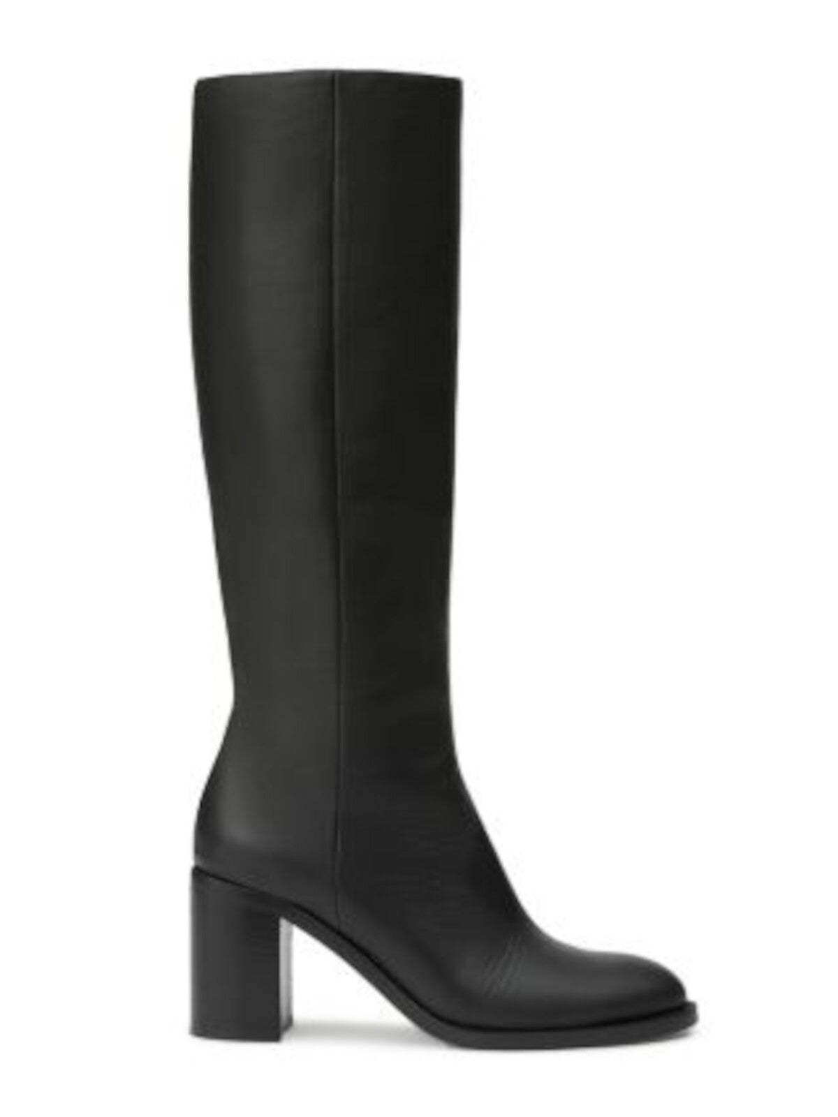 LAFAYETTE 148 NEW YORK Womens Black Padded Round Toe Block Heel Zip-Up Leather Boots Shoes 37.5