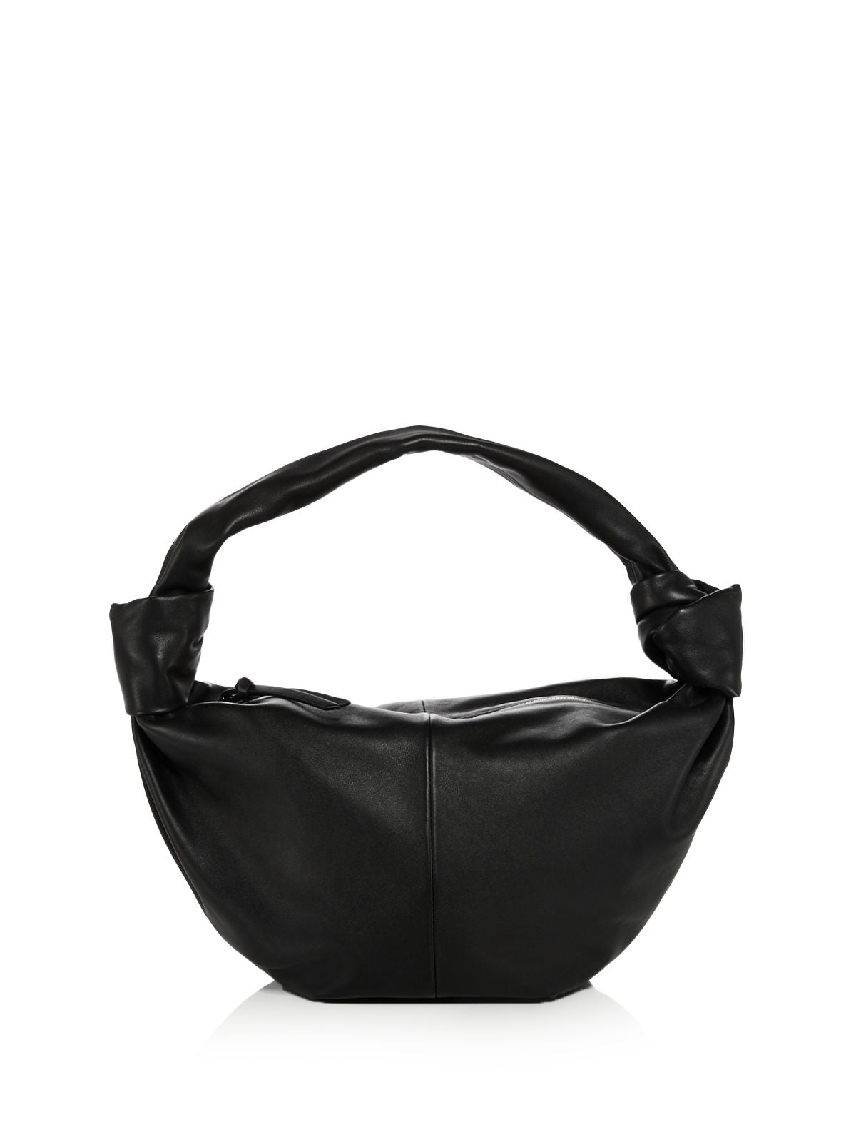 BOTTEGA VENETA Women's Black Solid Leather Double Knot Single Strap Hobo Handbag Purse