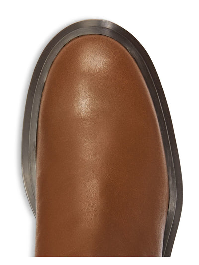 STUART WEITZMAN Womens Brown 1" Platform Lug Sole Padded Ultra Round Toe Block Heel Zip-Up Leather Boots Shoes 5.5 M