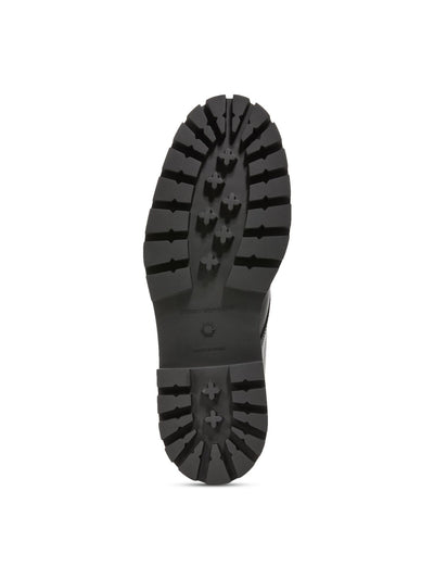 STUART WEITZMAN Womens Black 1" Platform Buckle Accent Lug Sole Round Toe Block Heel Lace-Up Leather Combat Boots B
