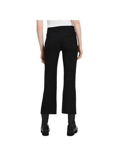 THEORY Womens Black Stretch Zippered Pocketed Hook And Bar Closure Wear To Work Cropped Pants 0