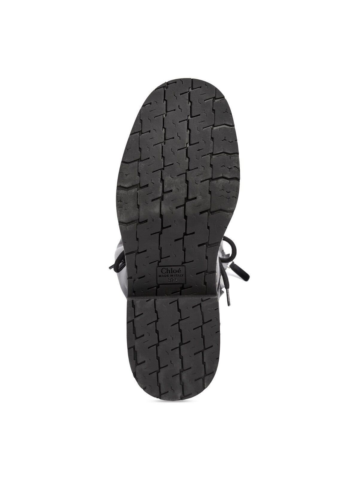CHLOE Womens Black Lace Up Contrast Stitching Lug Sole Padded Noua Cap Toe Block Heel Zip-Up Leather Boots Shoes