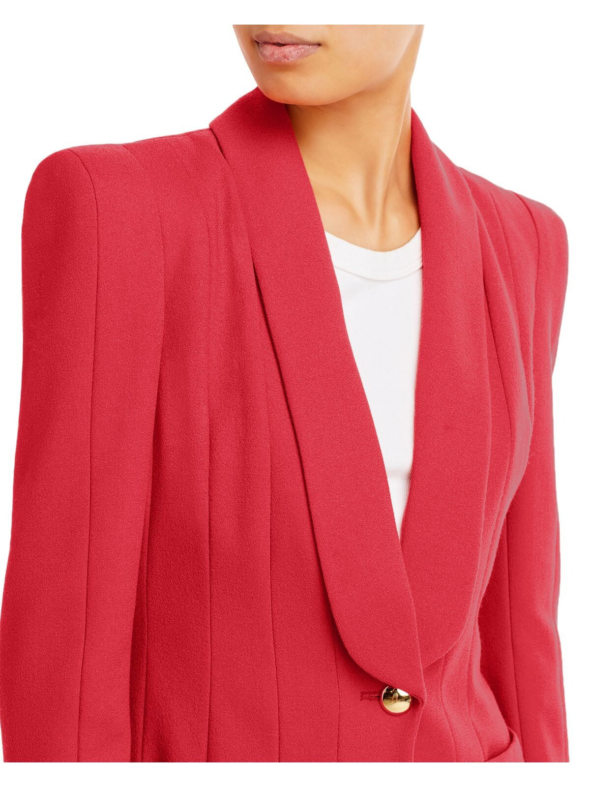 SERGIO HUDSON Womens Red Pocketed Slitted Seamed Lined Shoulder Pads Wear To Work Blazer Jacket 14