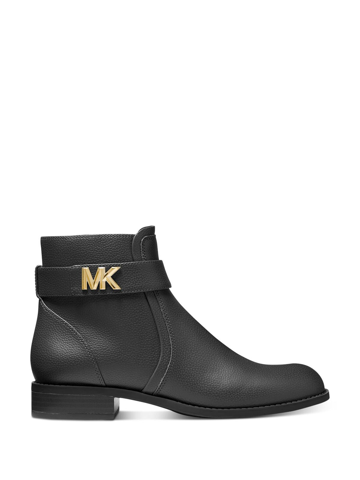 MICHAEL KORS Womens Black Padded Logo Jilly Almond Toe Block Heel Zip-Up Booties 6.5 M