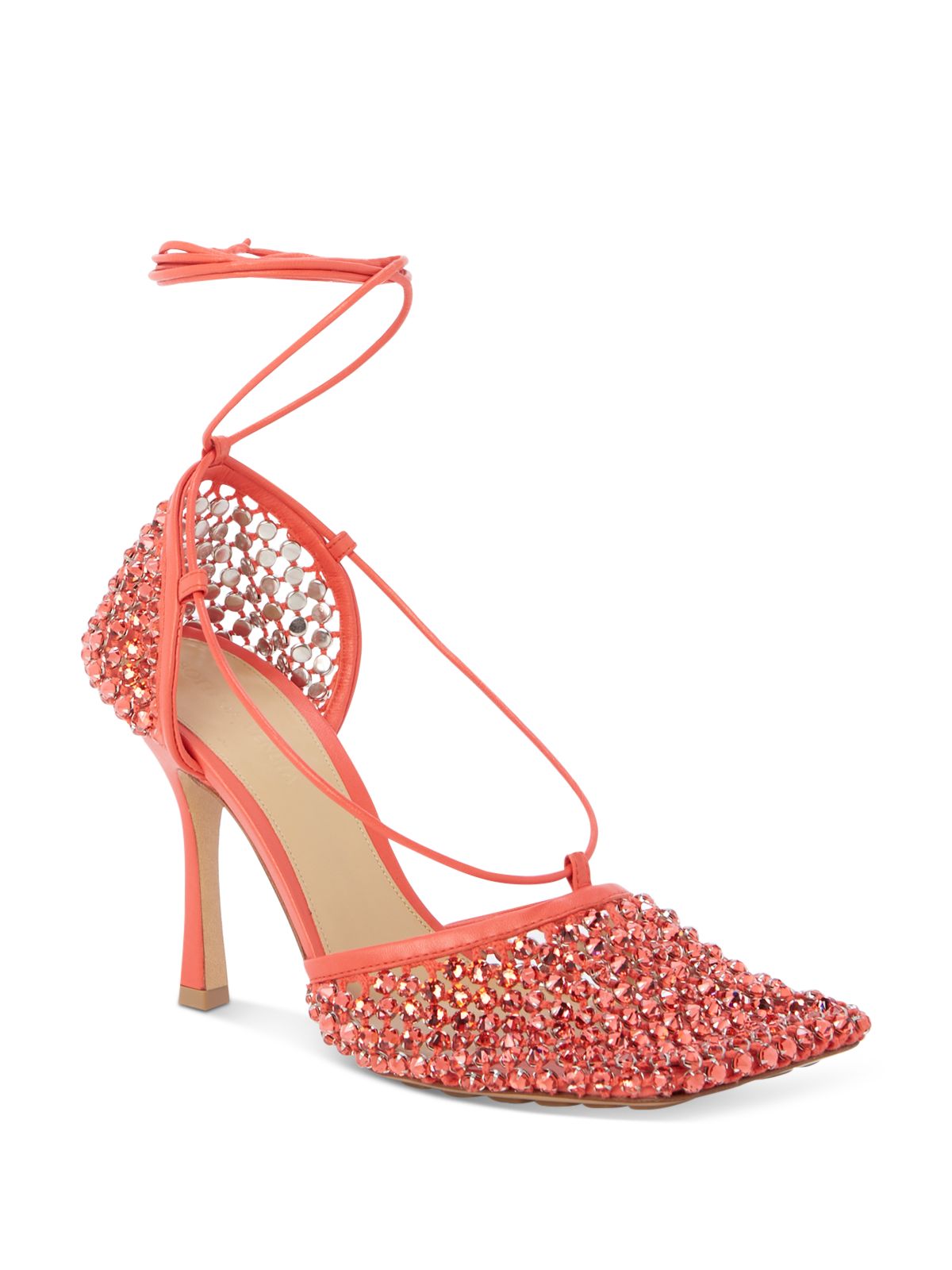 BOTTEGA VENETA Womens Coral Embellished Square Toe Stiletto Slip On Dress Pumps Shoes 39