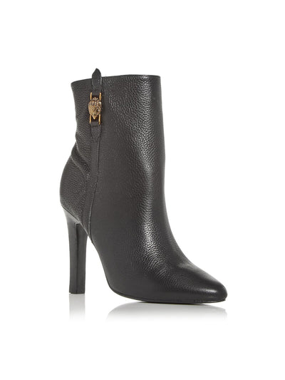 KURT GEIGER LONDON Womens Black Eagle Head Hardware At  Sides Padded Shoreditch Pointed Toe Stiletto Zip-Up Leather Dress Booties 38